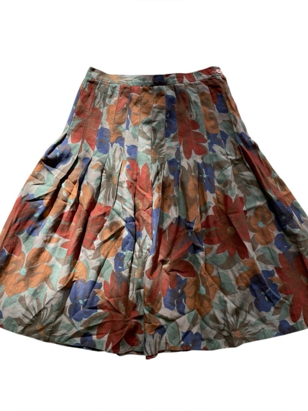 Vintage 1970's Cotton/Wool Cottagecore Floral Skirt